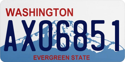WA license plate AXO6851