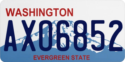 WA license plate AXO6852