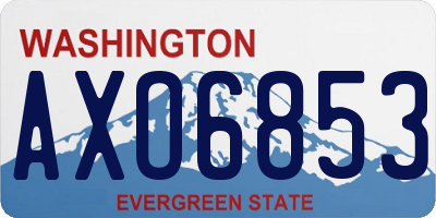 WA license plate AXO6853