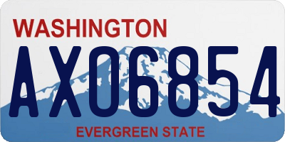 WA license plate AXO6854