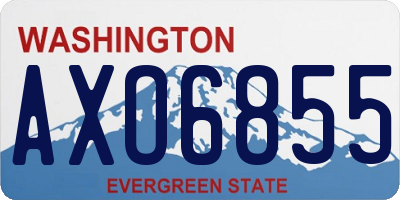 WA license plate AXO6855