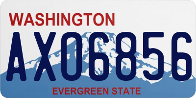 WA license plate AXO6856