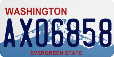 WA license plate AXO6858