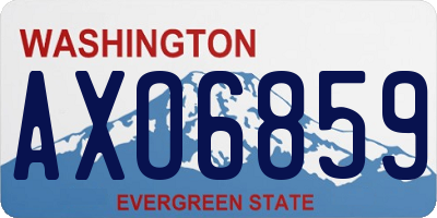 WA license plate AXO6859