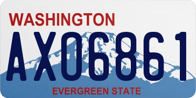 WA license plate AXO6861