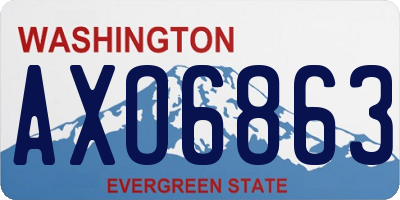 WA license plate AXO6863