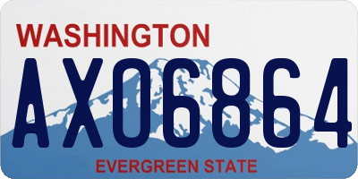WA license plate AXO6864