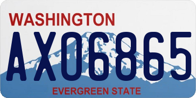 WA license plate AXO6865