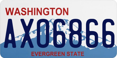 WA license plate AXO6866