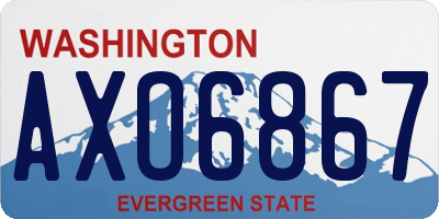WA license plate AXO6867