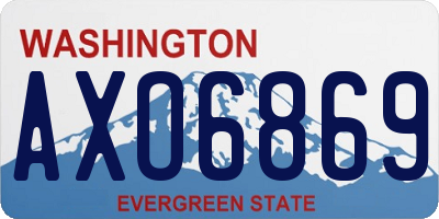 WA license plate AXO6869
