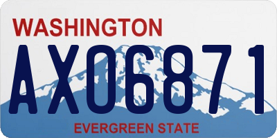 WA license plate AXO6871