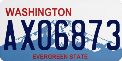 WA license plate AXO6873