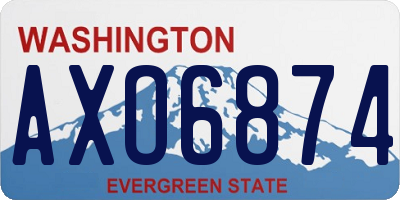 WA license plate AXO6874