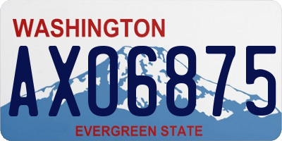 WA license plate AXO6875