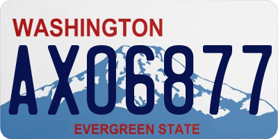WA license plate AXO6877