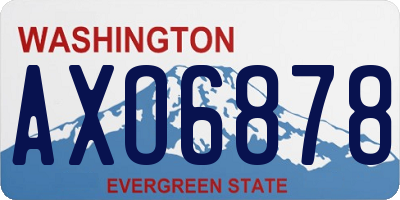 WA license plate AXO6878