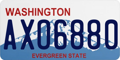 WA license plate AXO6880