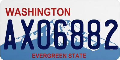 WA license plate AXO6882