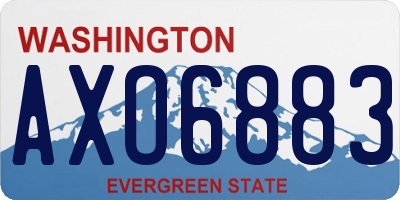 WA license plate AXO6883