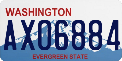 WA license plate AXO6884