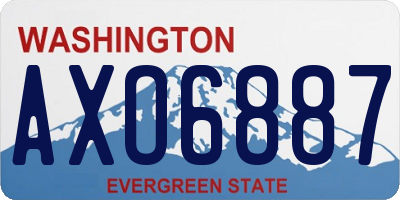 WA license plate AXO6887