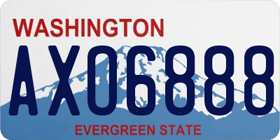 WA license plate AXO6888