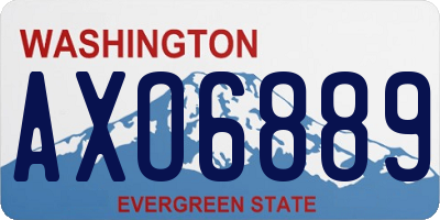 WA license plate AXO6889