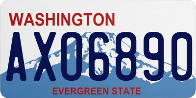WA license plate AXO6890