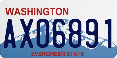 WA license plate AXO6891