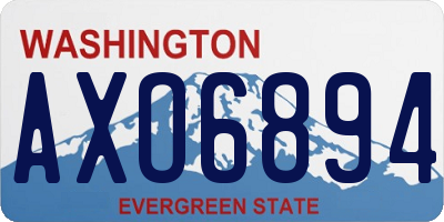 WA license plate AXO6894