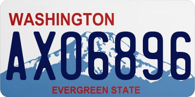 WA license plate AXO6896