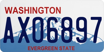 WA license plate AXO6897