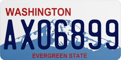WA license plate AXO6899
