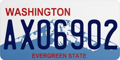 WA license plate AXO6902