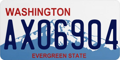 WA license plate AXO6904