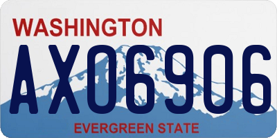 WA license plate AXO6906