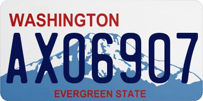 WA license plate AXO6907
