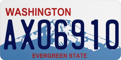 WA license plate AXO6910