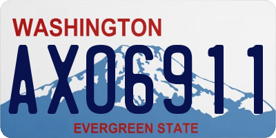 WA license plate AXO6911