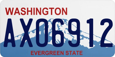 WA license plate AXO6912