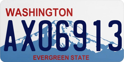 WA license plate AXO6913