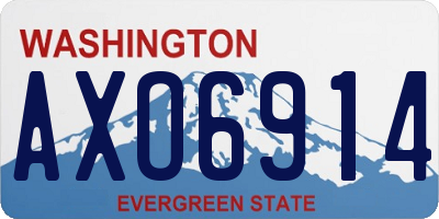 WA license plate AXO6914