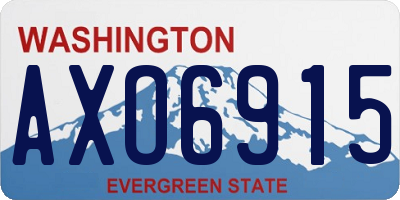 WA license plate AXO6915