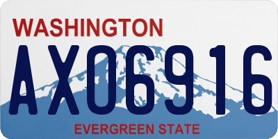 WA license plate AXO6916