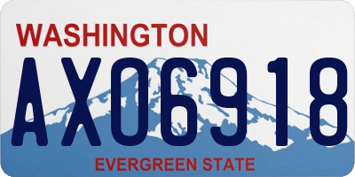 WA license plate AXO6918