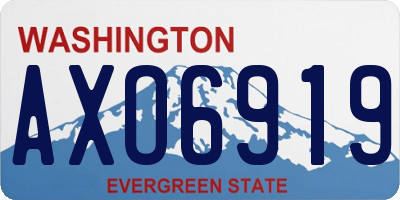 WA license plate AXO6919