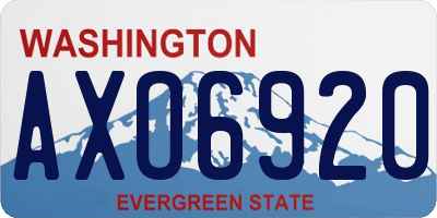 WA license plate AXO6920