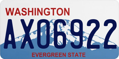 WA license plate AXO6922