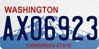 WA license plate AXO6923